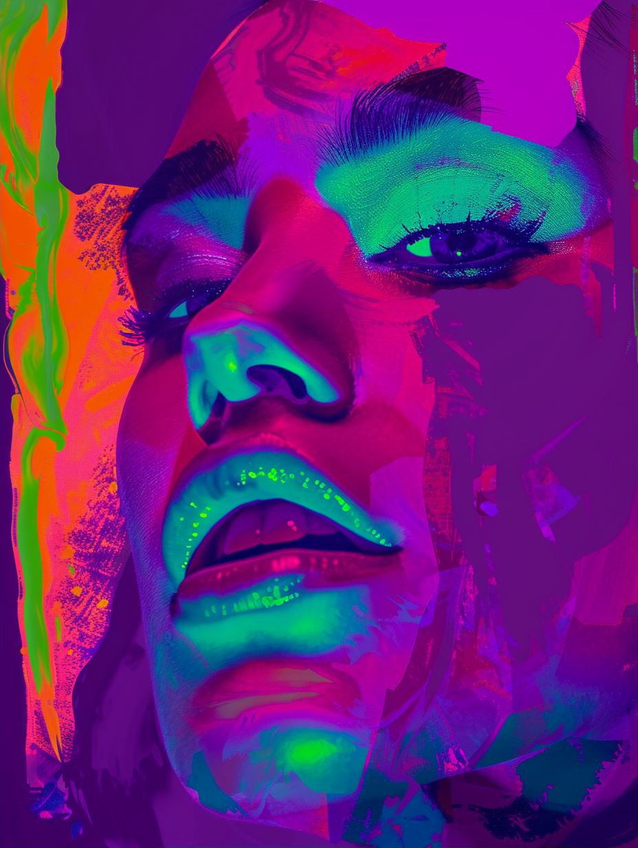 Neon Dreams: A Psychedelic Portrait Study - Image 2