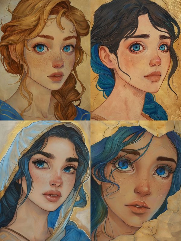 Ethereal Visions of Blue-Eyed Beauties