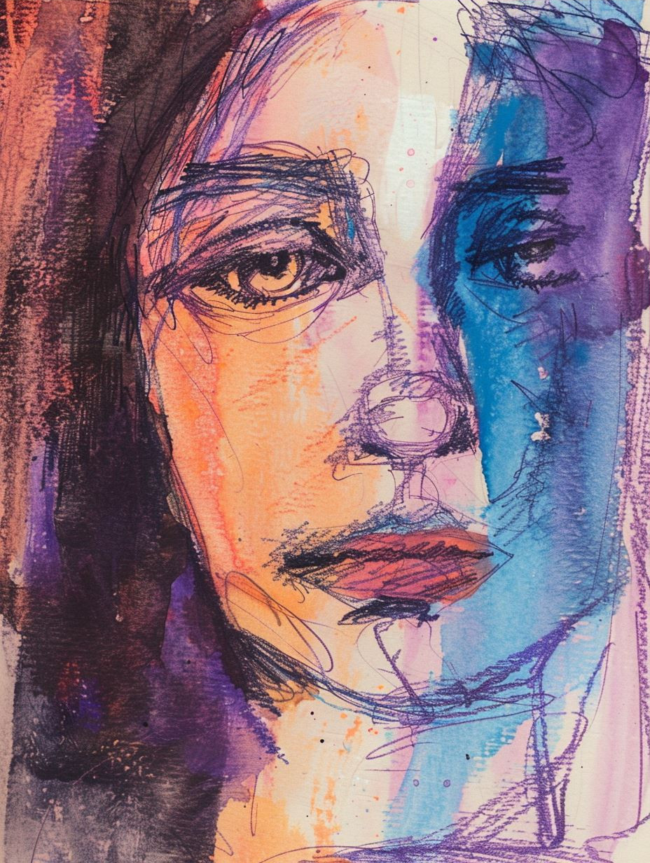 Abstract Expressionist Portrait Study - Image 3