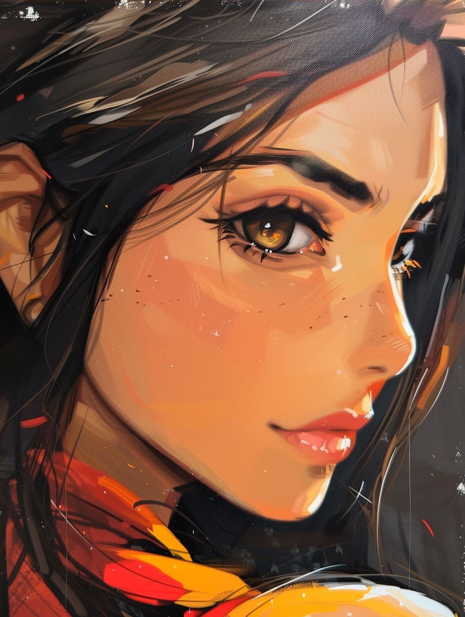 Golden Gaze Anime Portrait - Image 4