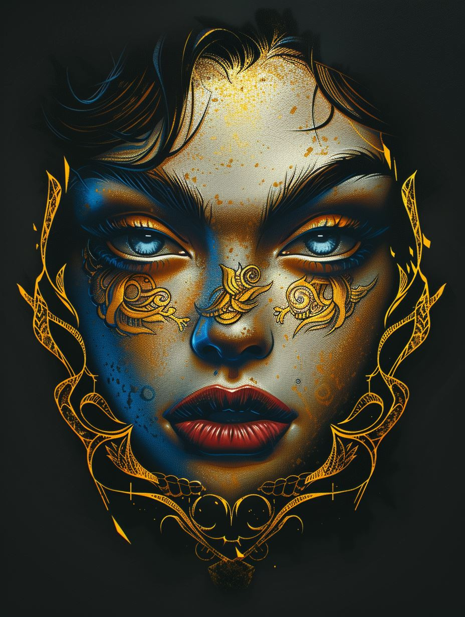 Gilded Ethereal Celestial Portrait