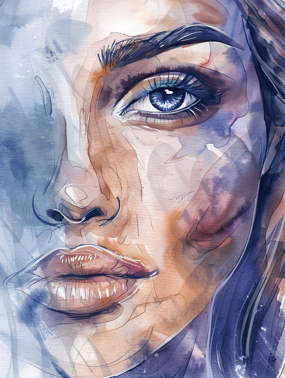 Azure Visions: Four Faces of Blue - Image 2