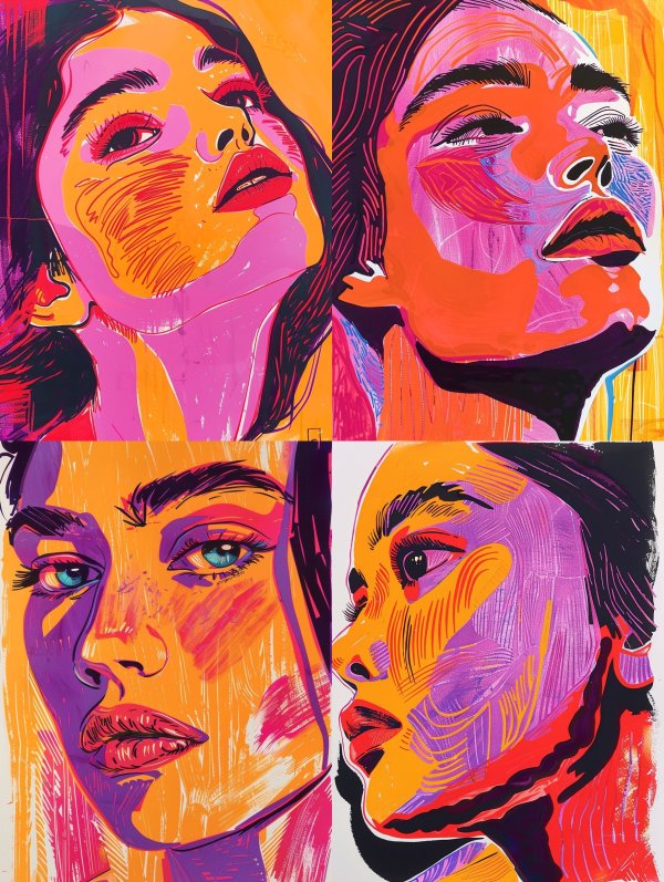 Vibrant Spectrum of Feminine Gazes