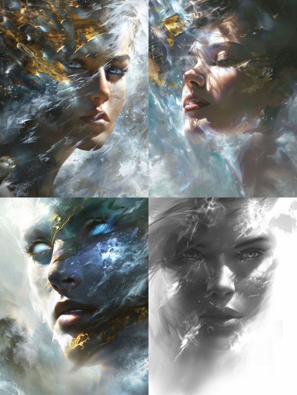Shattered Gold Ethereal Portrait