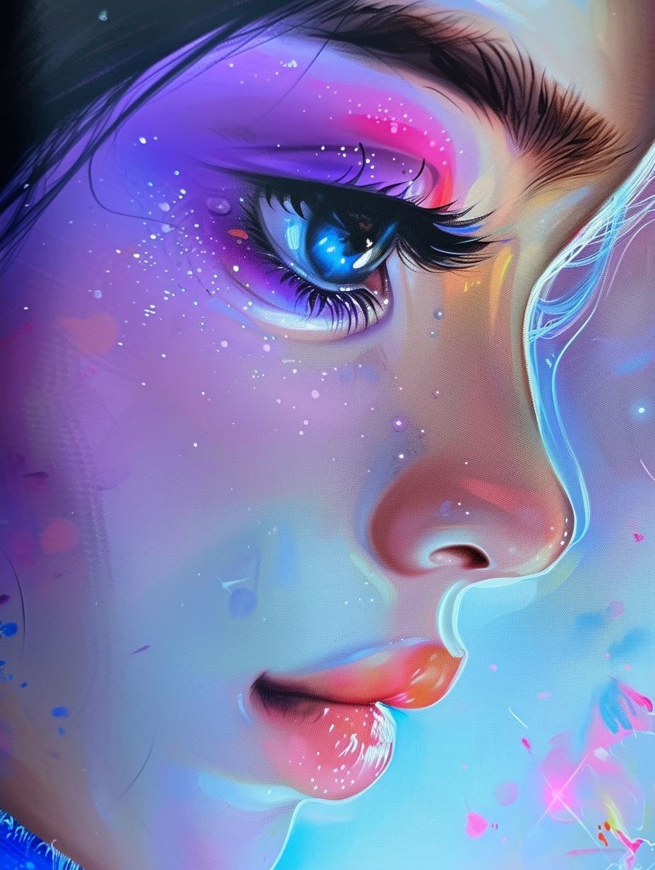 Ethereal Neon Dream Portrait - Image 4