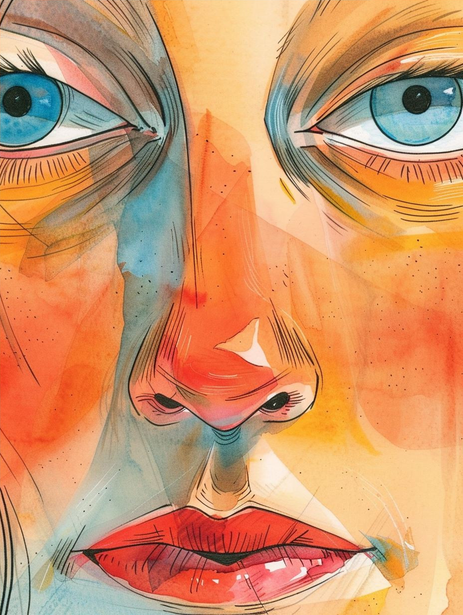 Expressive Watercolor Portrait Studies - Image 4