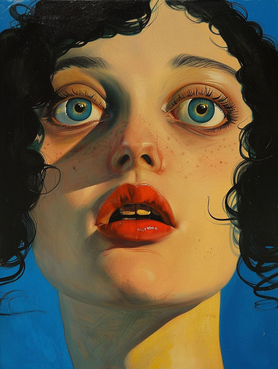 Hyper-Realistic Gaze in Blue - Image 1
