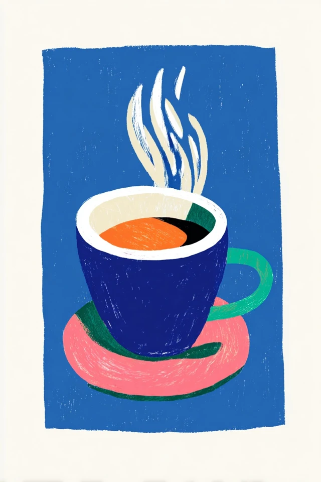 Vibrant Blue Mid-Century Modern Art Prints - Image 4