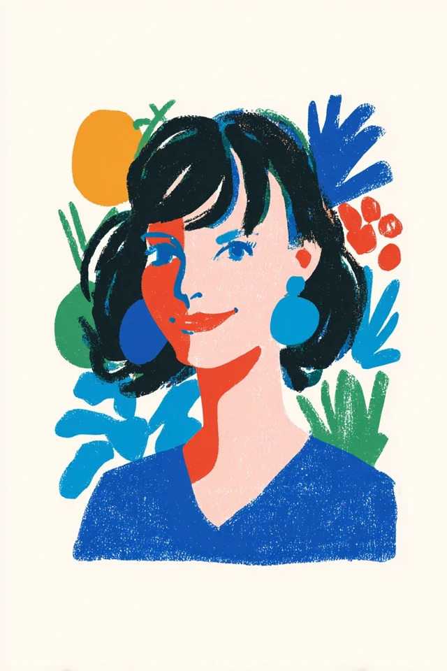Vibrant Blue Mid-Century Modern Art Prints - Image 1