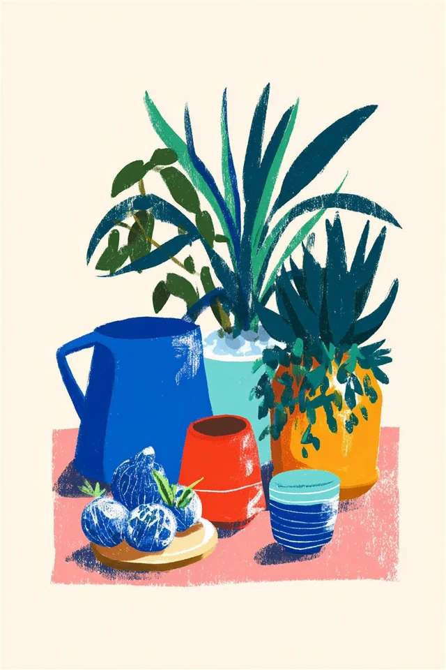 Vibrant Blue Mid-Century Modern Art Prints - Image 3