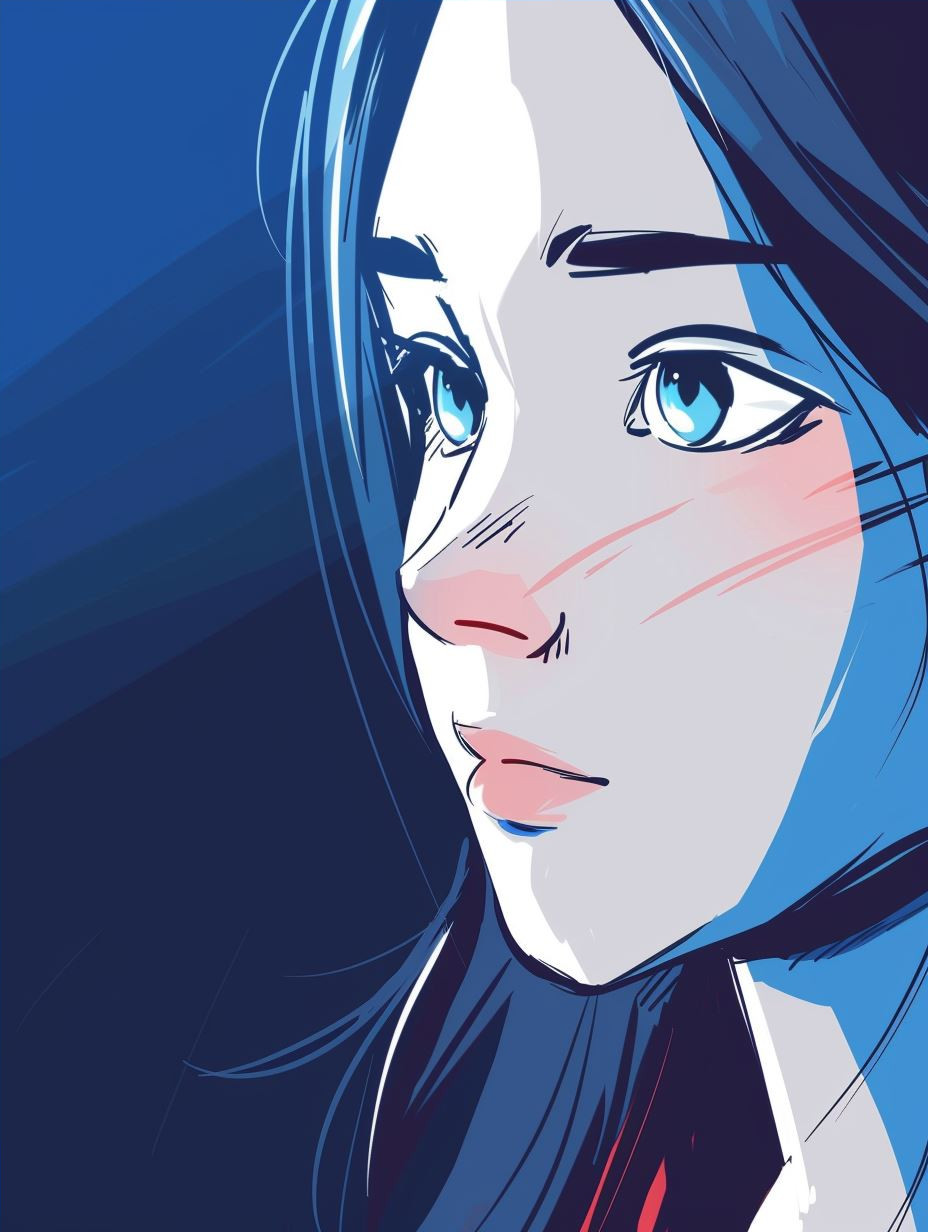 Azure Gazes: A Digital Portrait Study - Image 4