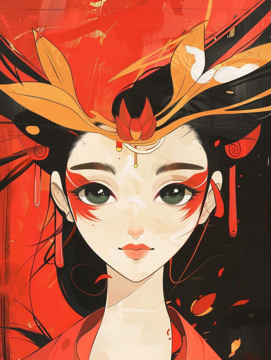 Crimson Elegance Oriental Fantasy