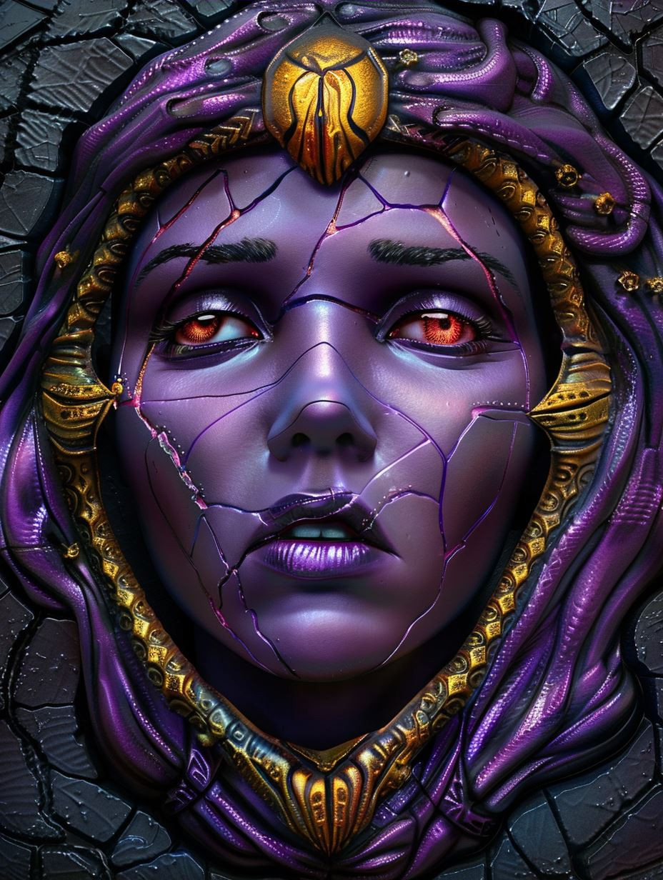 Ethereal Violet Cosmic Portraits - Image 3