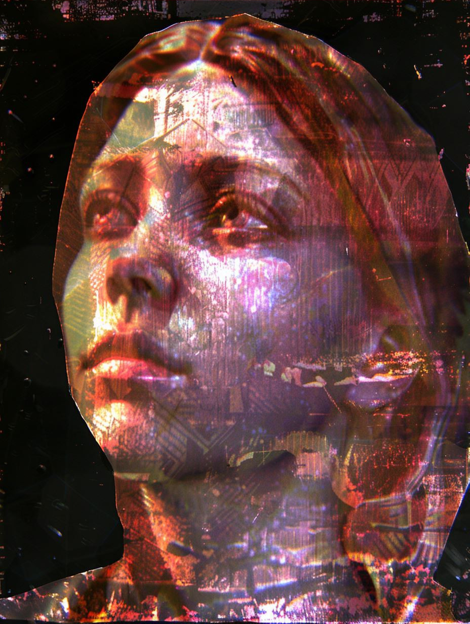 Gilded Digital Fragmented Portrait - Image 4