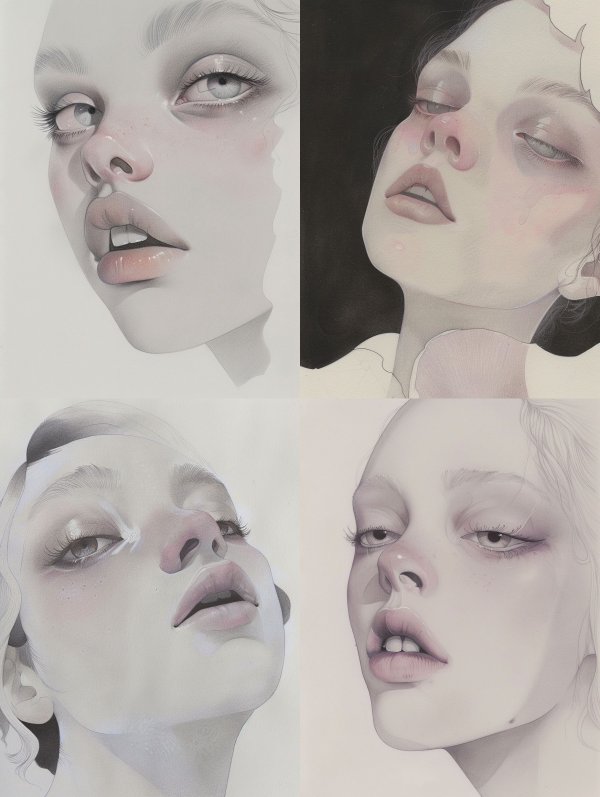Ethereal Gazes in Soft Pastel