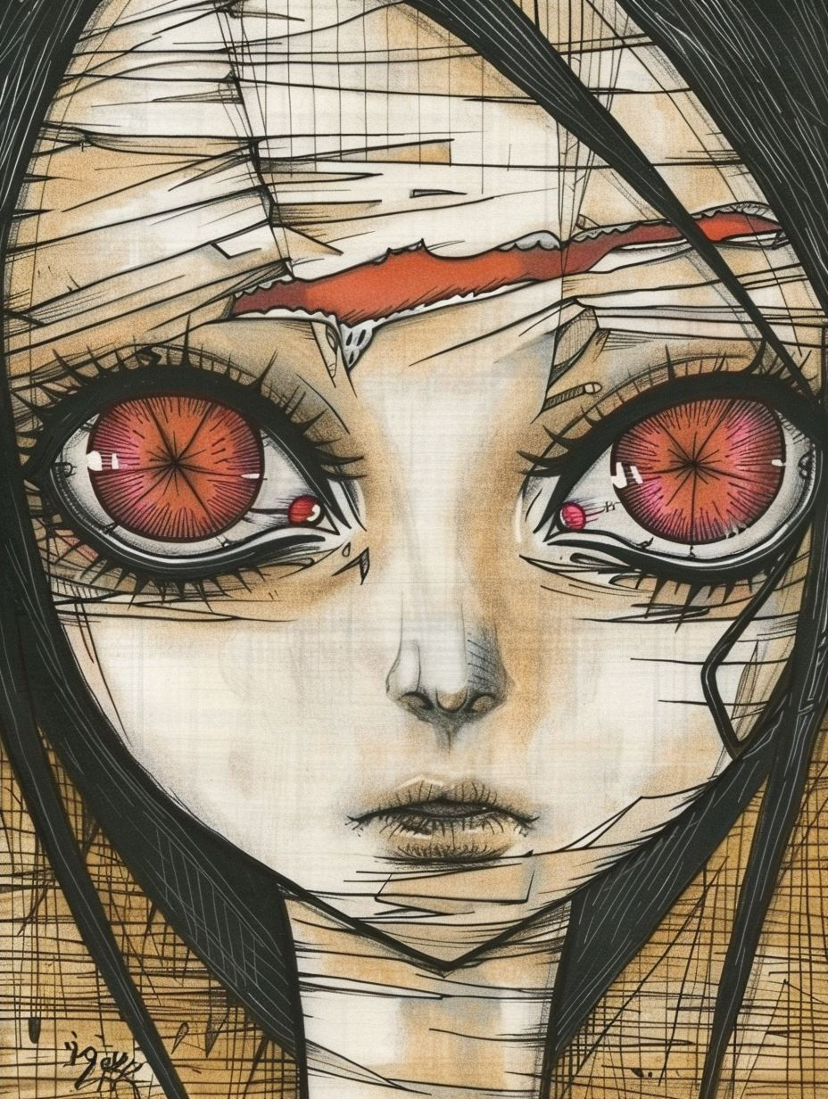 Floral Gothic Anime Portrait - Image 2