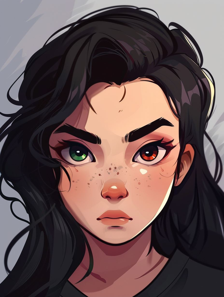 Heterochromatic Gaze Digital Portrait