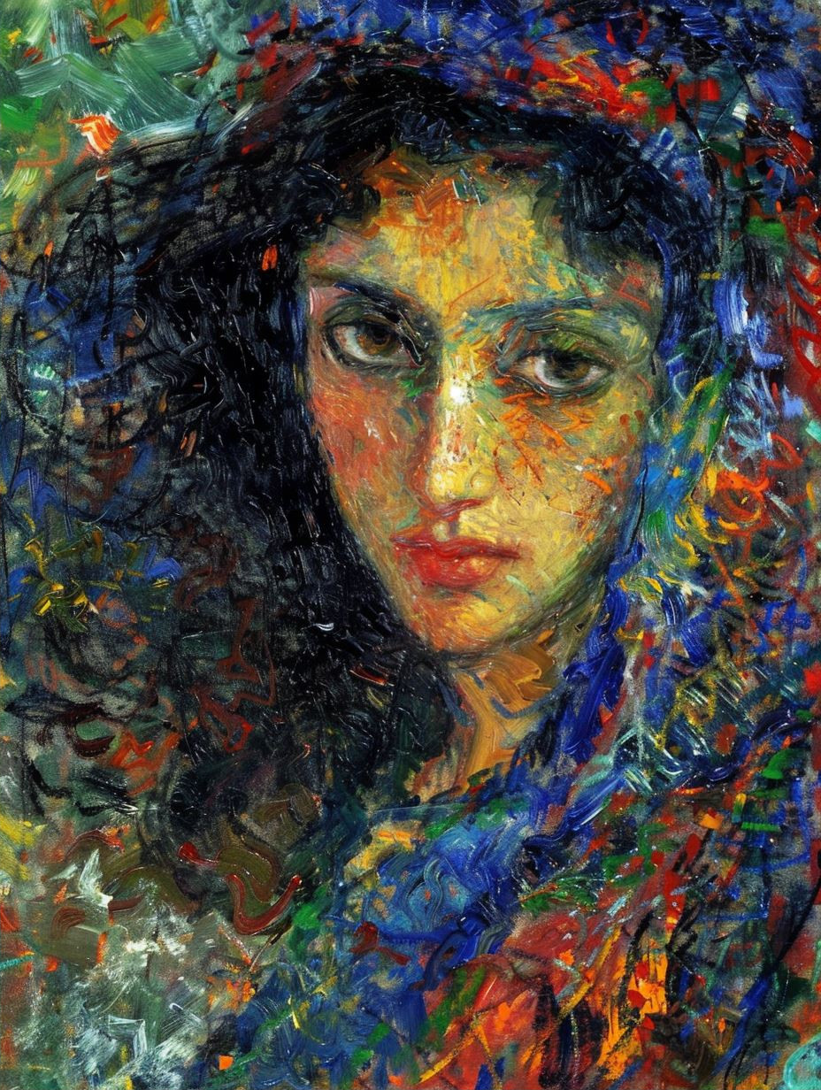 Vibrant Impasto Portrait Study - Image 2