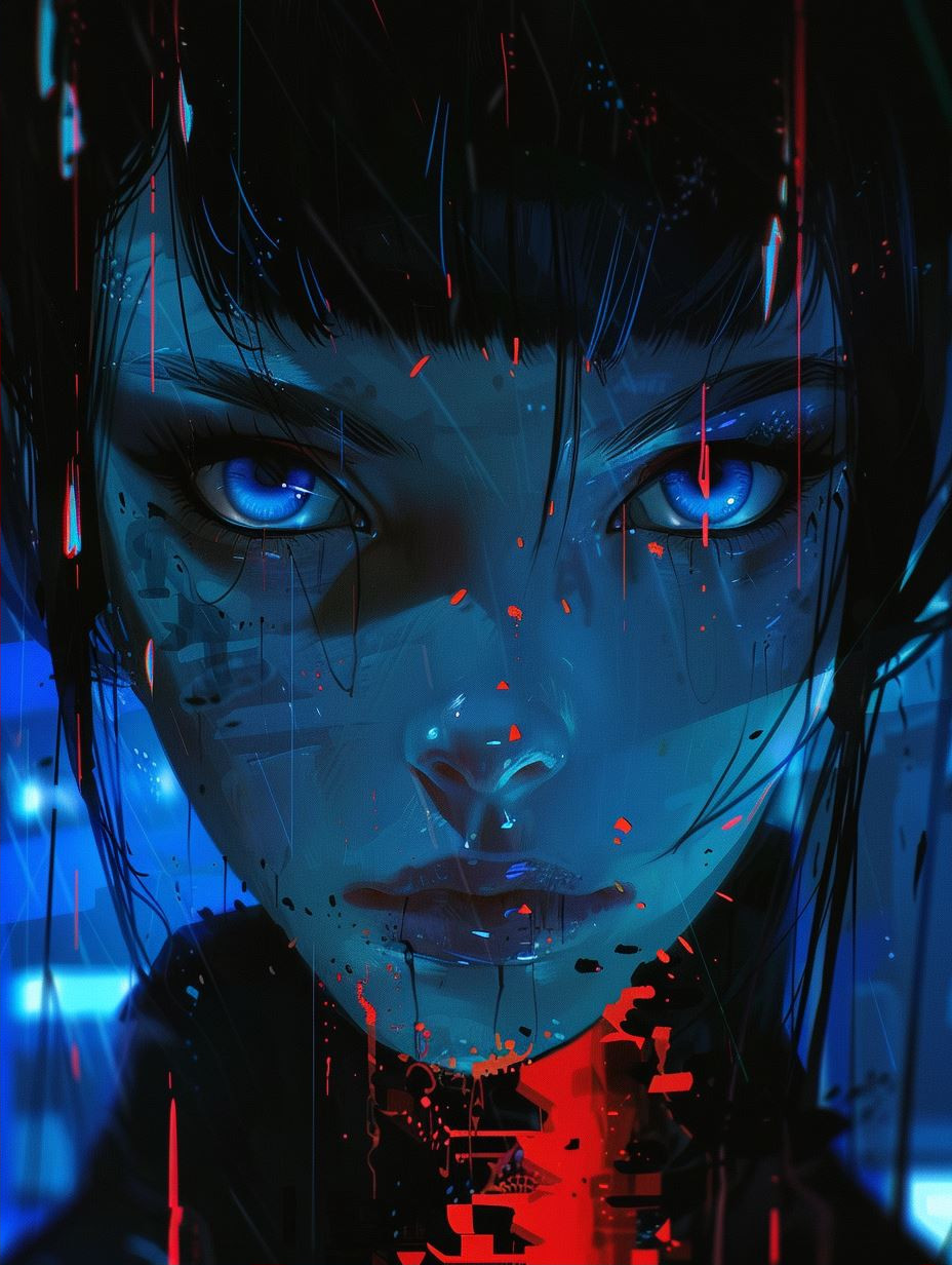 Neon Cybernetic Android Portraits - Image 2