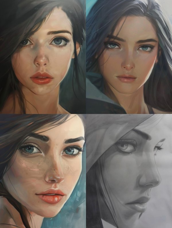 Ethereal Gazes: A Digital Portrait Study