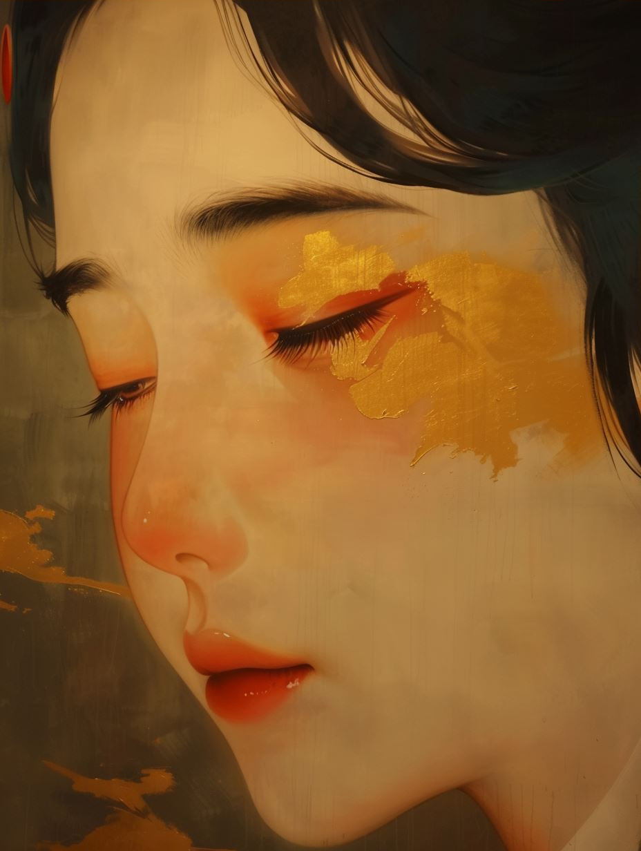Golden Veil Ethereal Portrait - Image 3