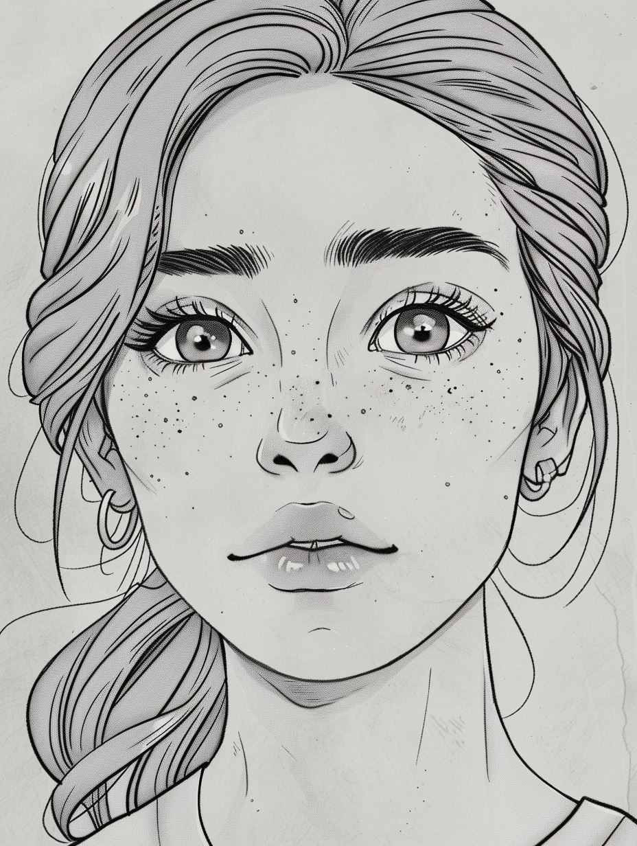 Elegant Graphite Female Portrait Studies - Image 1