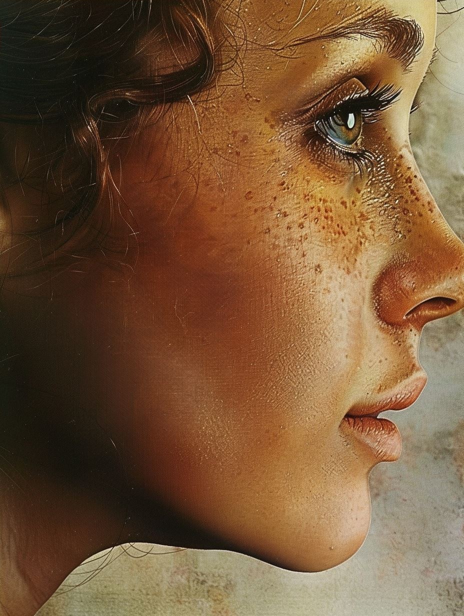 Ethereal Freckled Portrait Study - Image 4