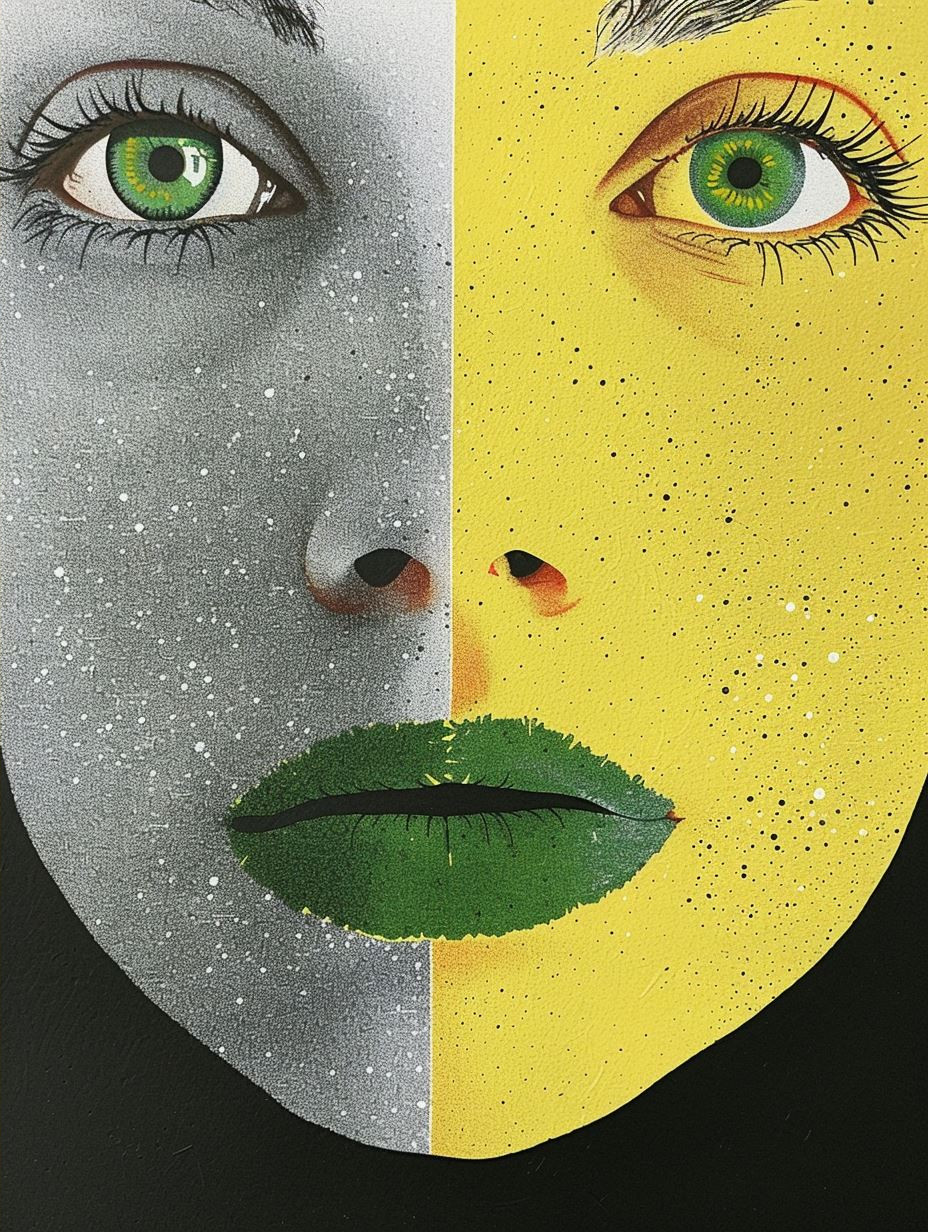 Surrealist Yellow and Green Portraits - Image 2
