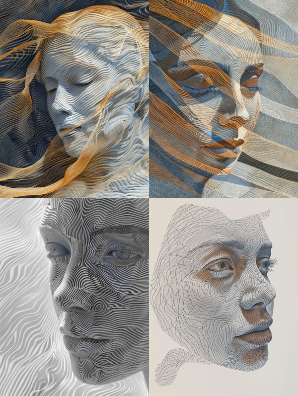 Ethereal Linear Portrait Studies