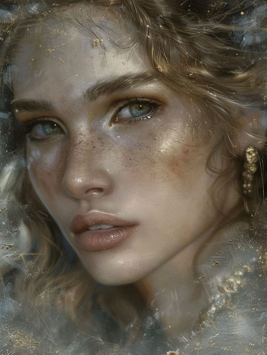 Ethereal Golden Visions of a Celestial Muse - Image 3