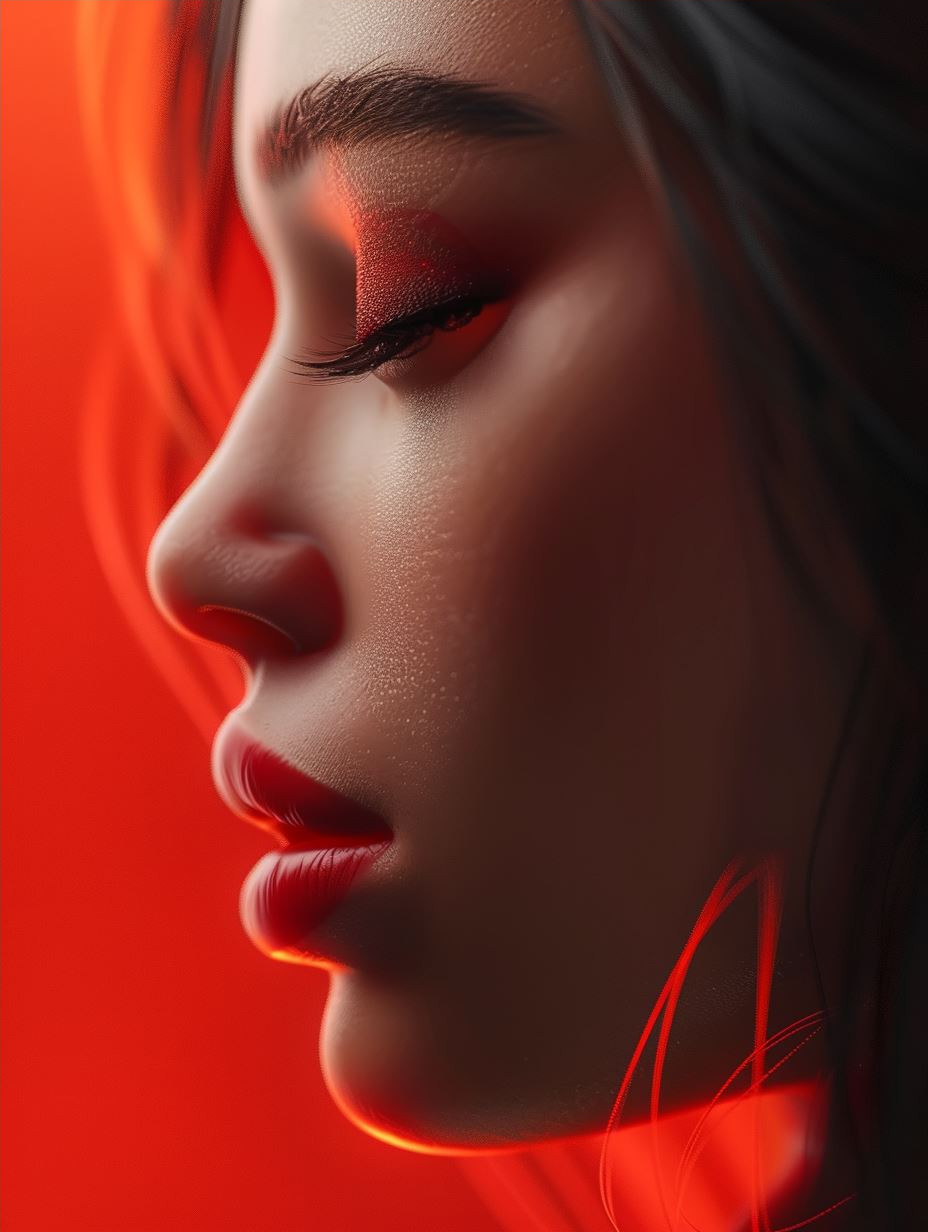 Crimson Glow Ethereal Portraits - Image 4