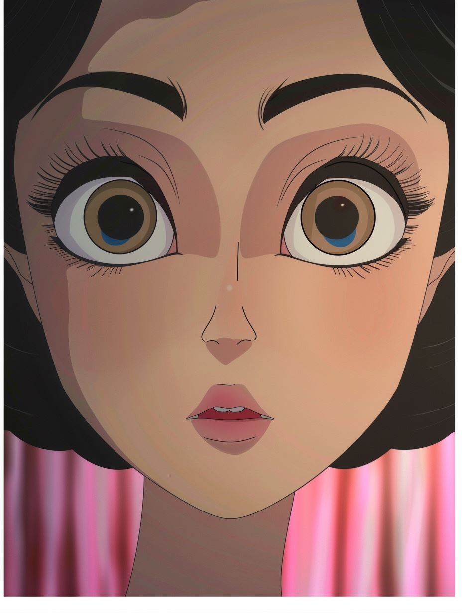 Vintage Stylized Anime Portrait