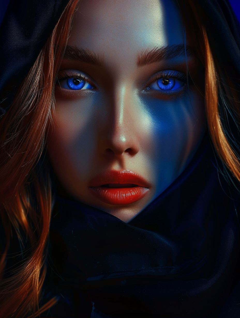 Mystic Crimson and Cobalt Portraits - Image 1