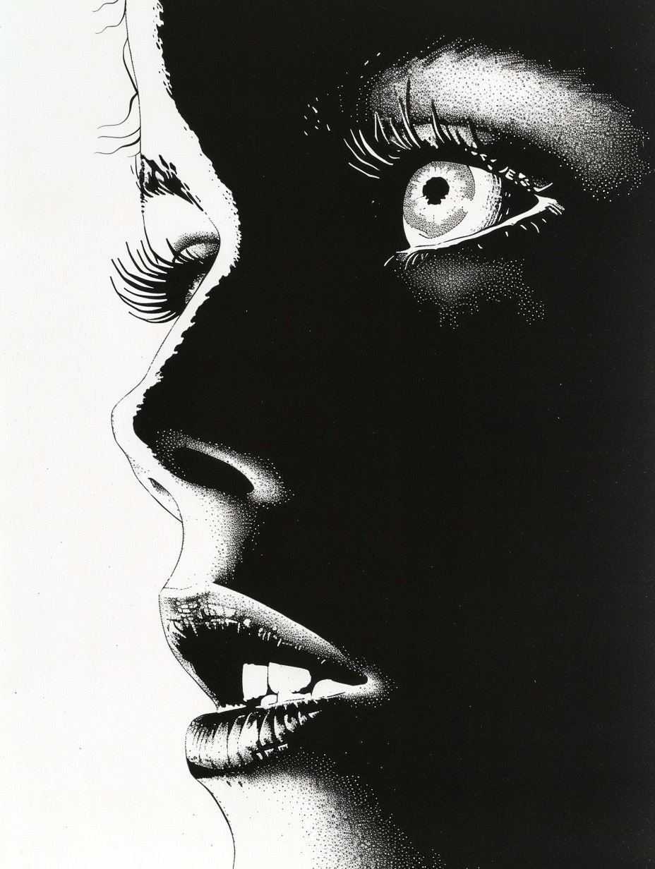 Noir Stipple Portrait Contrast