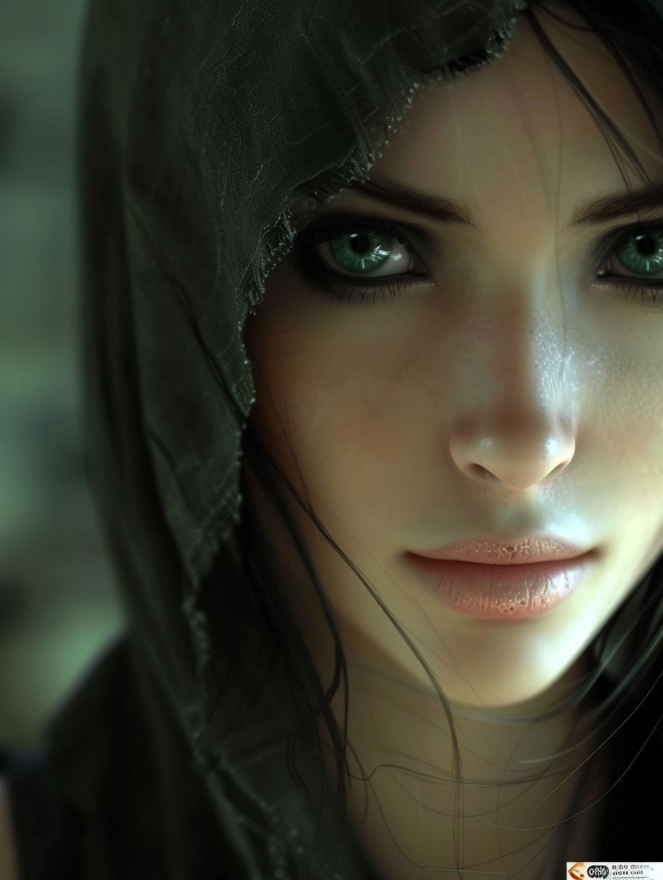 Ethereal Gaze in Shadowed Light - Image 2