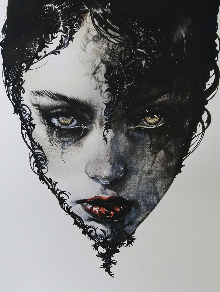 Dark Gothic Ink Portrait