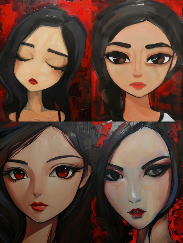 Moody Crimson Portrait Studies