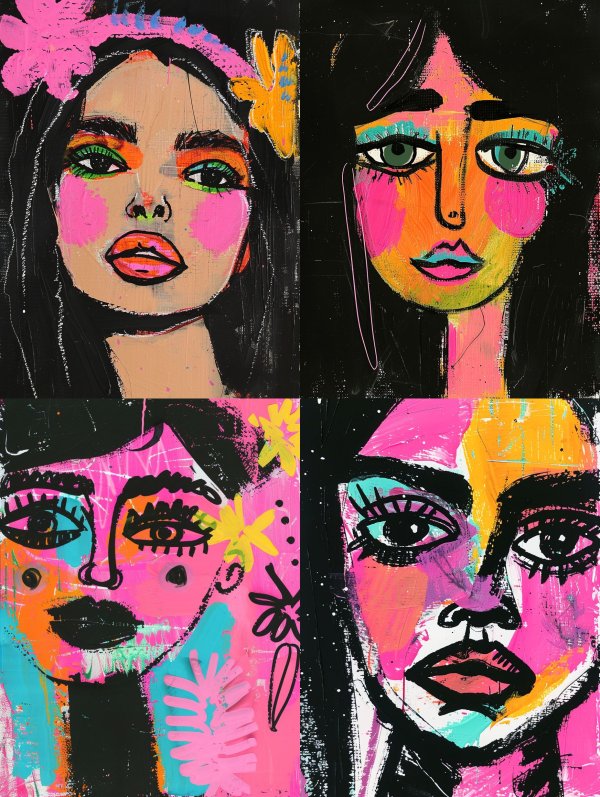 Vibrant Neon Portrait Art Study