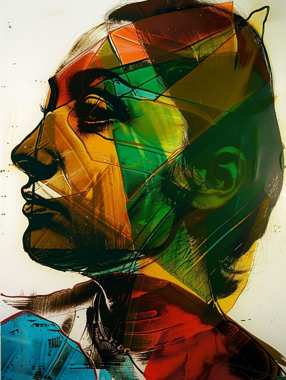 Fragmented Gaze in Neon Hues - Image 4