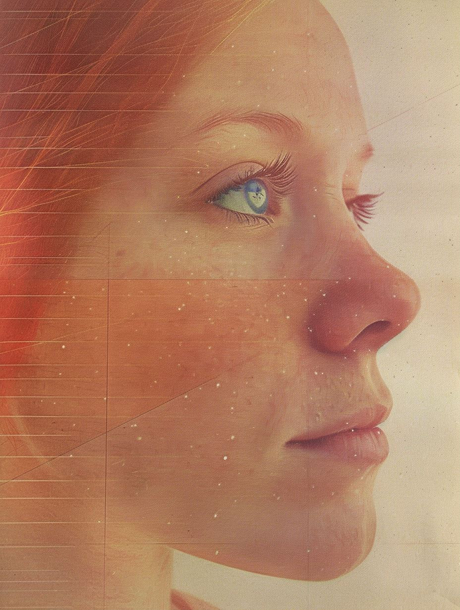 Celestial Gaze in Amber Light - Image 1