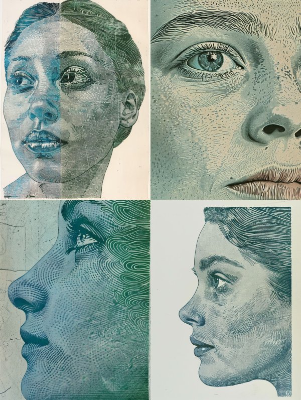 Dual Tone Etched Portrait