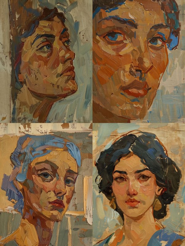 Expressive Oil Portrait Studies
