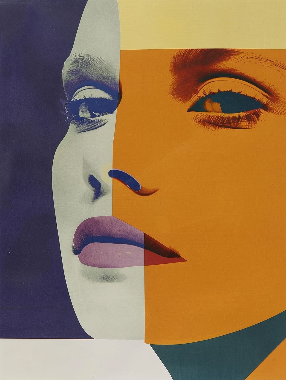 Fragmented Faces in Vibrant Color - Image 1