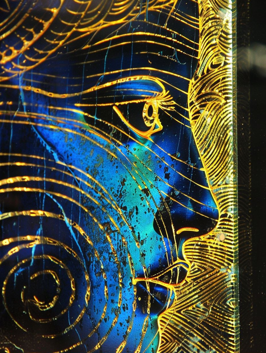 Celestial Blue Golden Portraits - Image 1