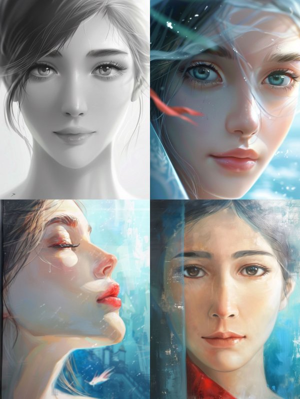 Ethereal Visions: A Study of Digital Portraits