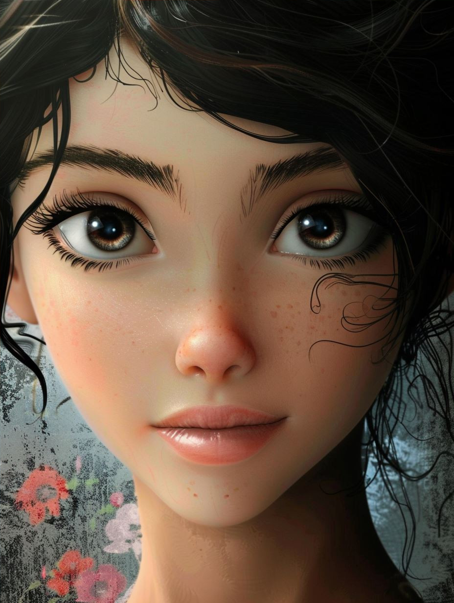 Ethereal Gazes: Digital Portrait Study - Image 4