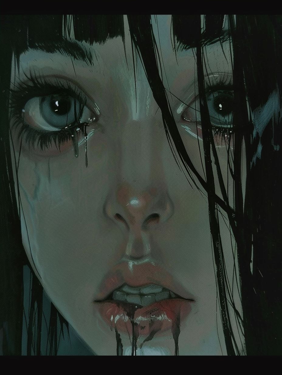 Melancholy Gaze in Ink - Image 4