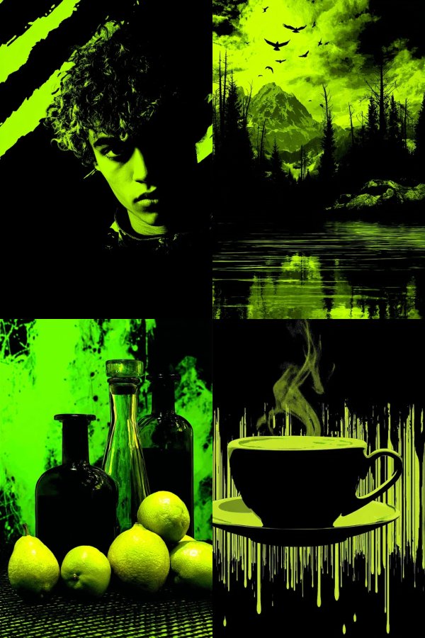 Neon Green Surrealist Mood Board