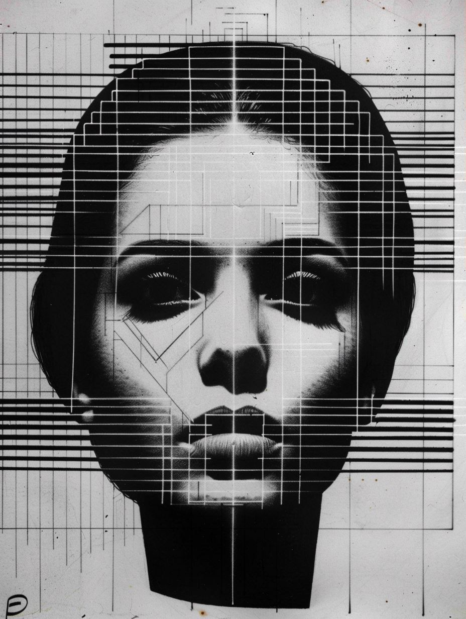 Geometric Noir Portrait Study - Image 3