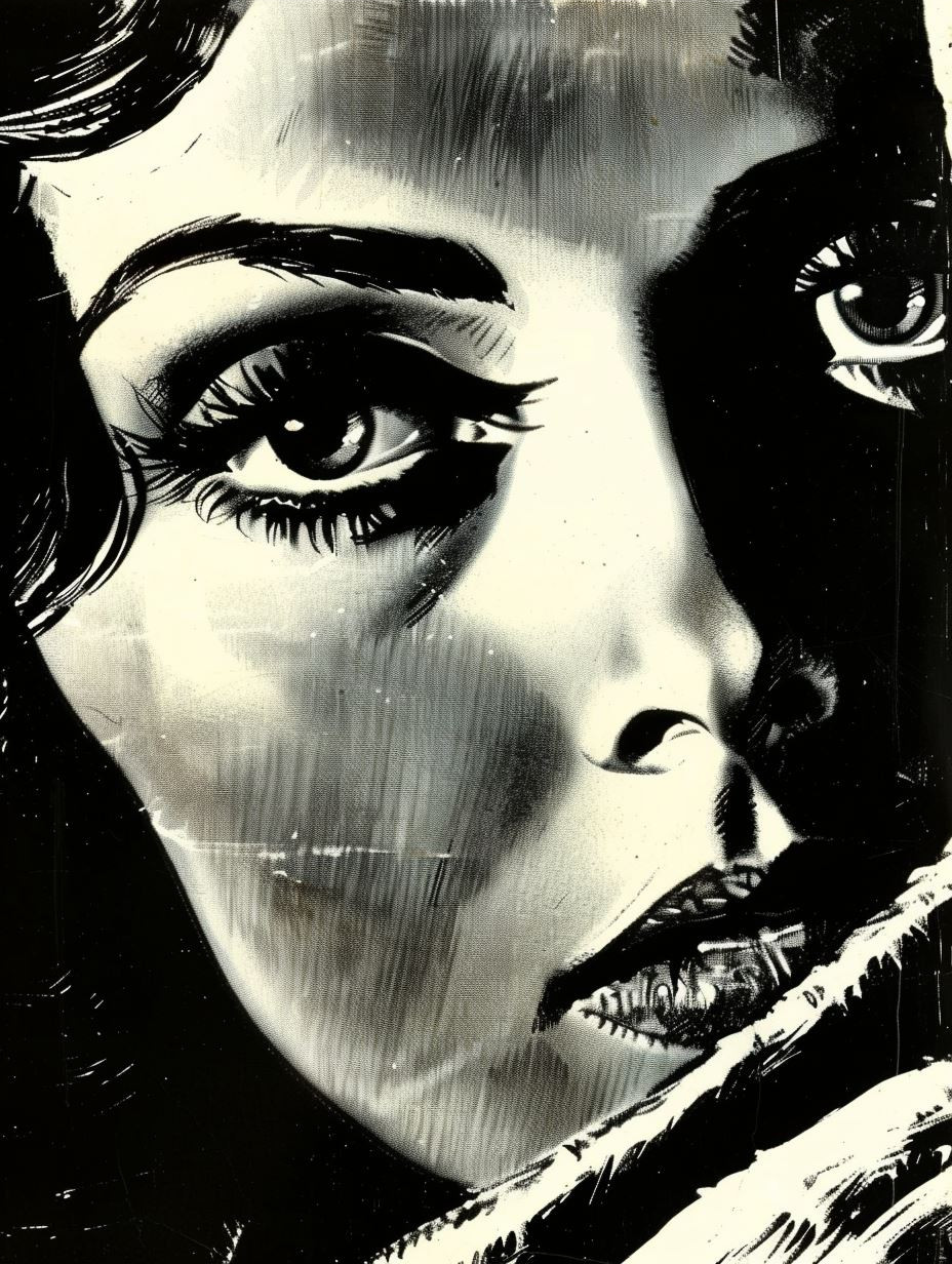 Noir Glamour Distressed Portrait - Image 4